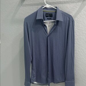 Boss Blue Patterned Men's Casual Shirt